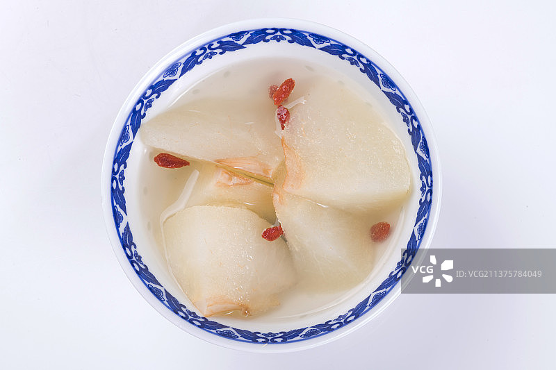 一碗冰糖梨汤特写图片素材