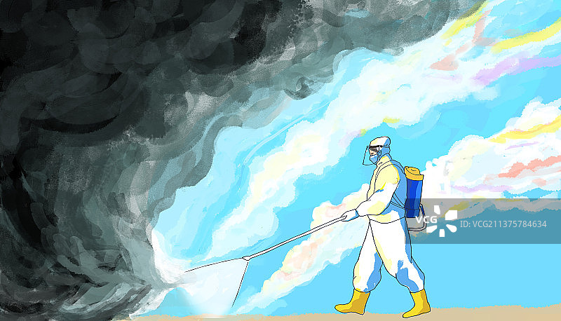 疫情消毒人员图片素材