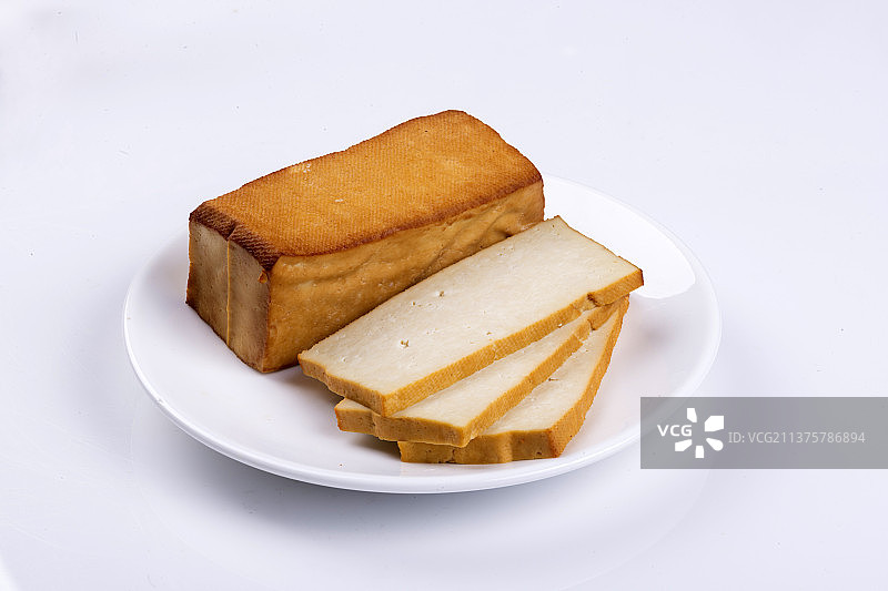 一盘豆腐干特写豆制品图片素材