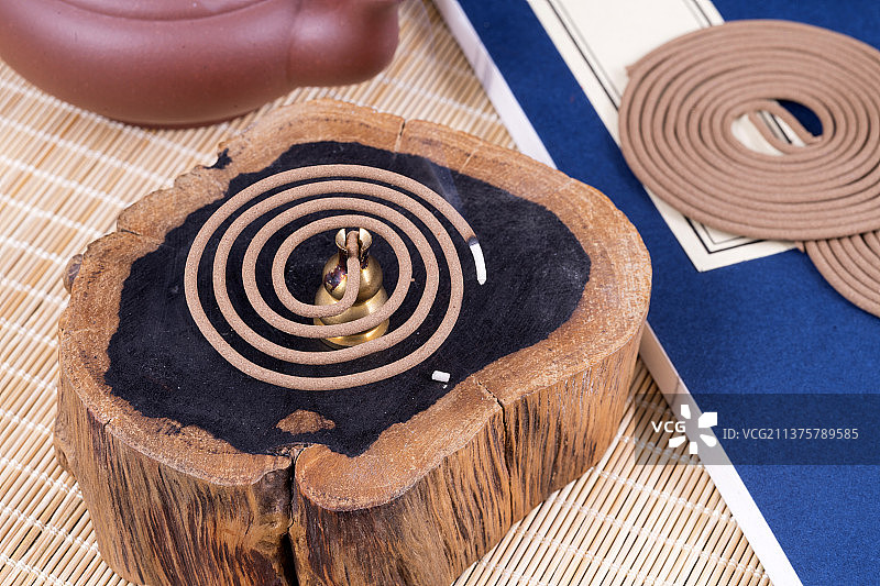 盘香线香特写图片素材