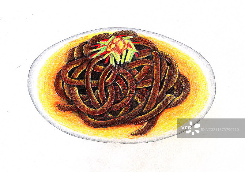 上海美食-响油鳝糊图片素材