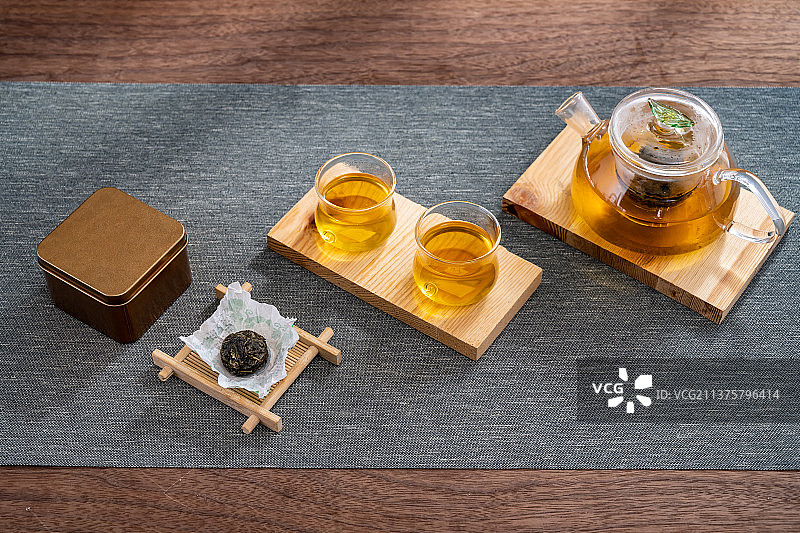 中式茶道小罐茶普洱茶图片素材
