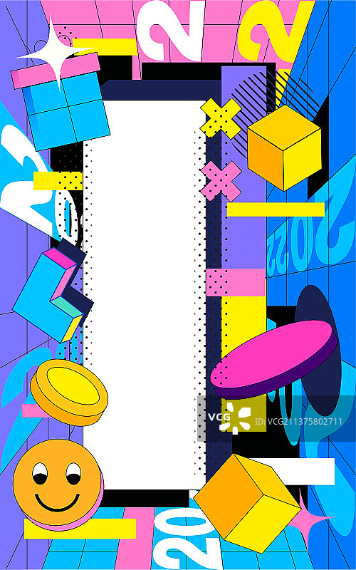 孟菲斯潮流时尚背景互联网商业促销活动海报图片素材