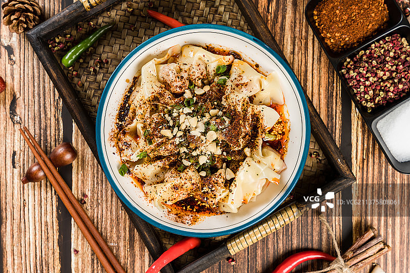 红油抄手，干海椒抄手图片素材