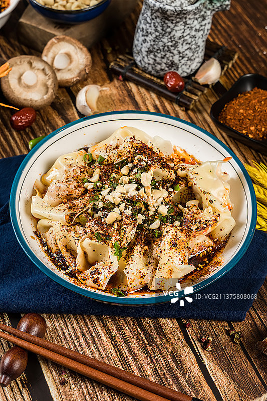 红油抄手，干海椒抄手图片素材