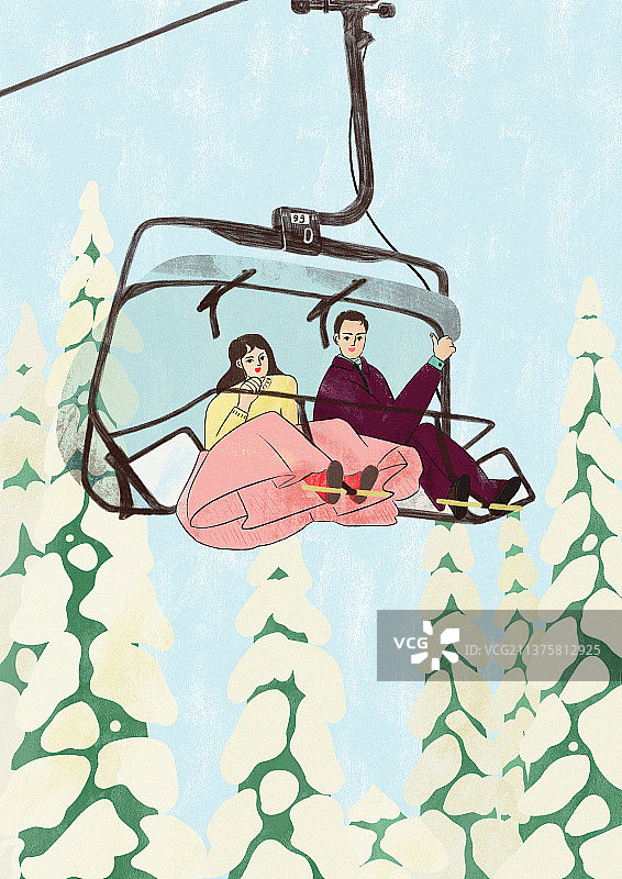 四季情侣冬天图片素材