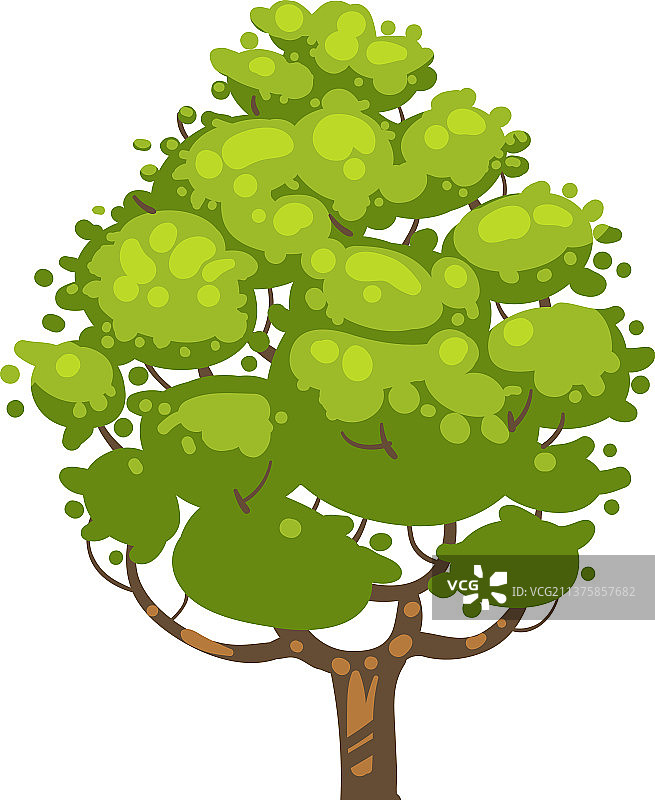 树木图标卡通绿色自然生态标志图片素材