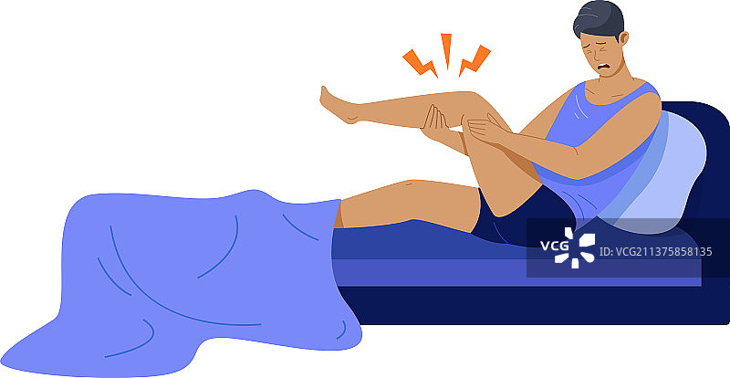 腿部痉挛之夜间突发肌肉疼痛图片素材