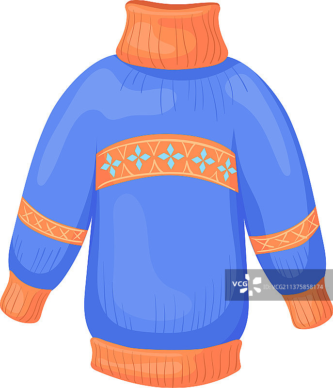 卡通毛衣图标：传统冬季保暖图片素材
