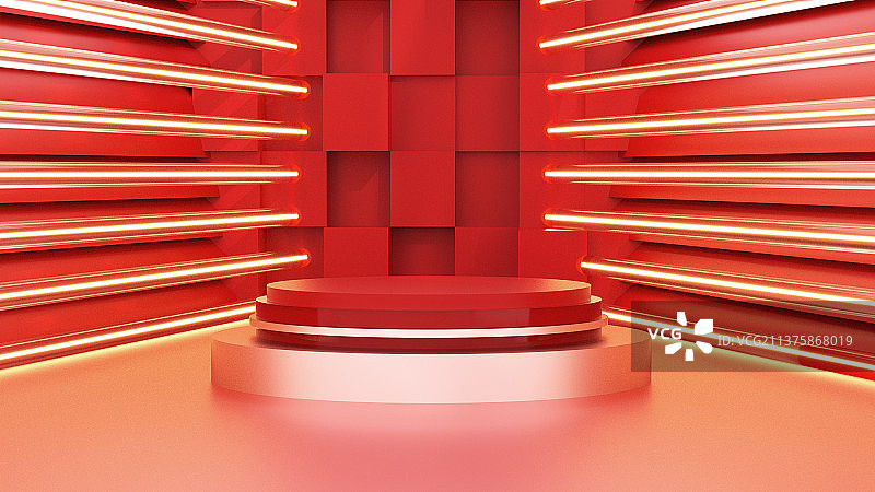 红色酷炫科技空间场景图片素材