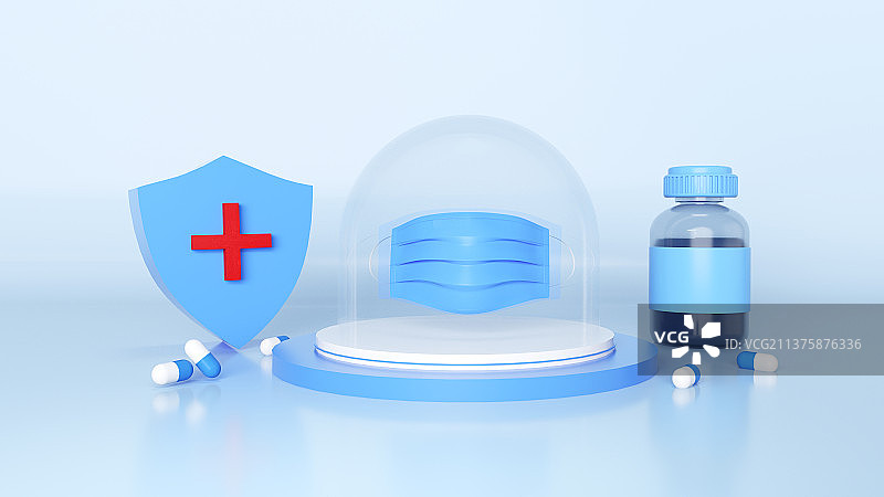 3D抗击疫情主题医疗插画图片素材
