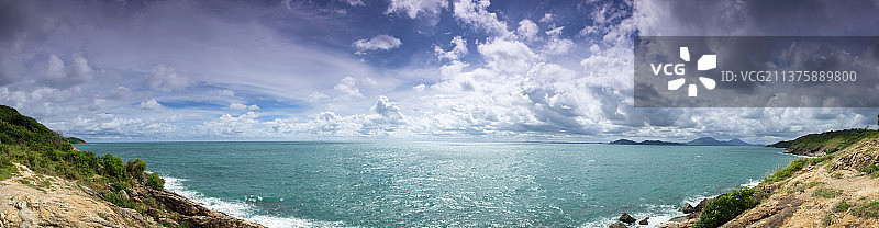 岛屿全景，海天一色图片素材