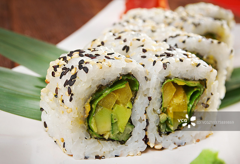 蔬菜寿司特写图片素材