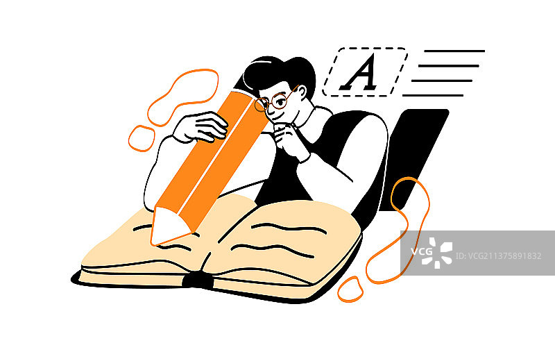 作家与手稿图片素材