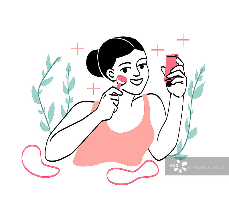 清洁和滋润面部图片素材