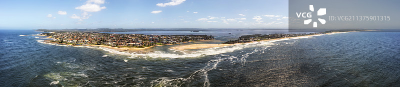 陆地与海洋，澳大利亚新南威尔士州入口处海景全景图片素材