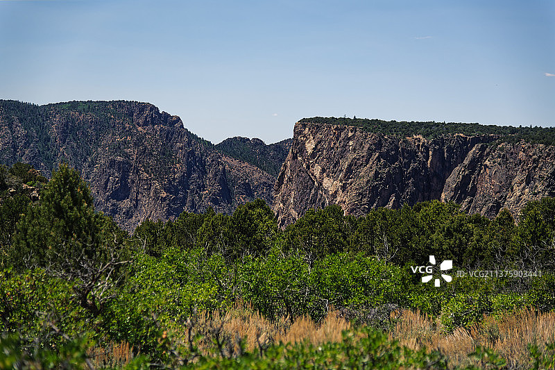 在诺奇维斯塔步道徒步旅行时看到的 Gunnison 黑峡谷远景，美国图片素材