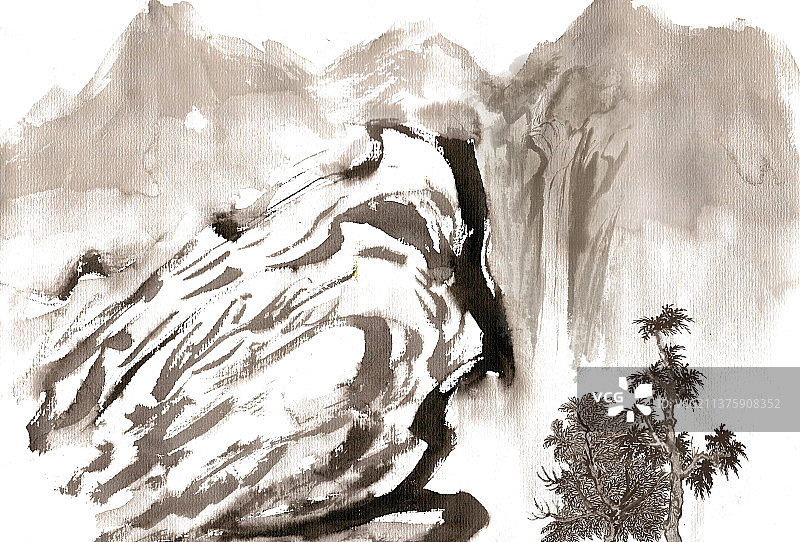 山中的瀑布图片素材