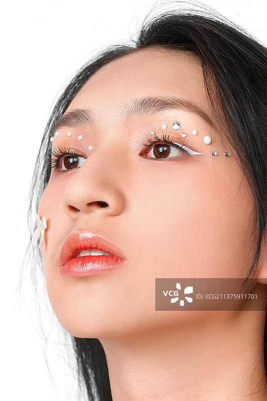 漂亮女人妆面肖像图片素材