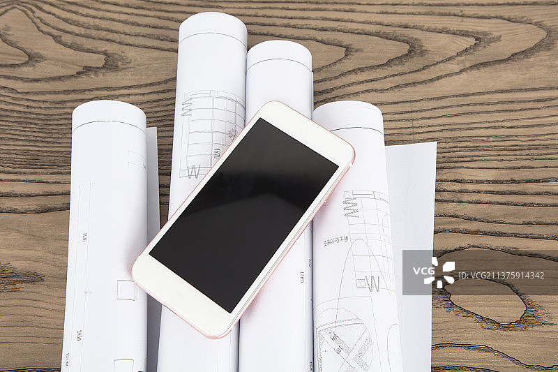 图纸上的手机图片素材