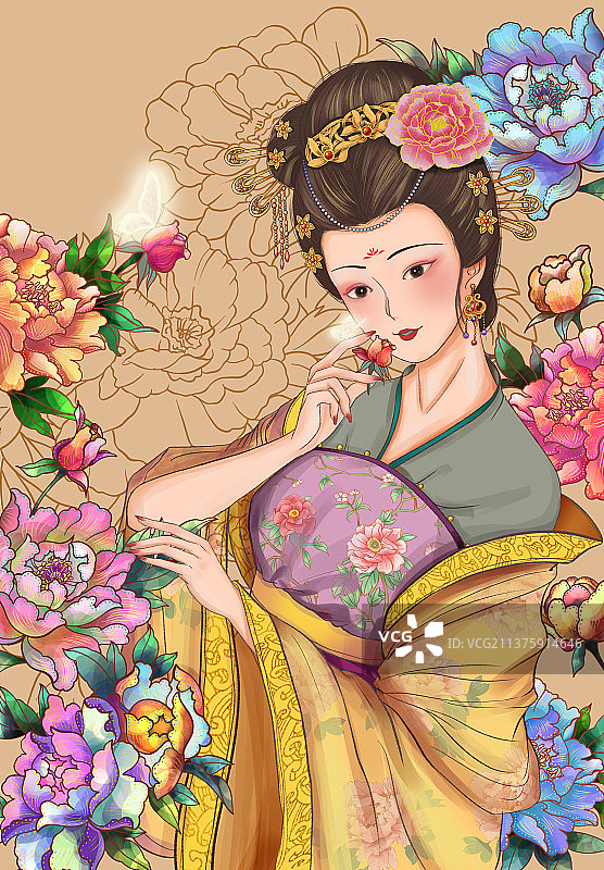 国风美人 唐代四大美人图片素材