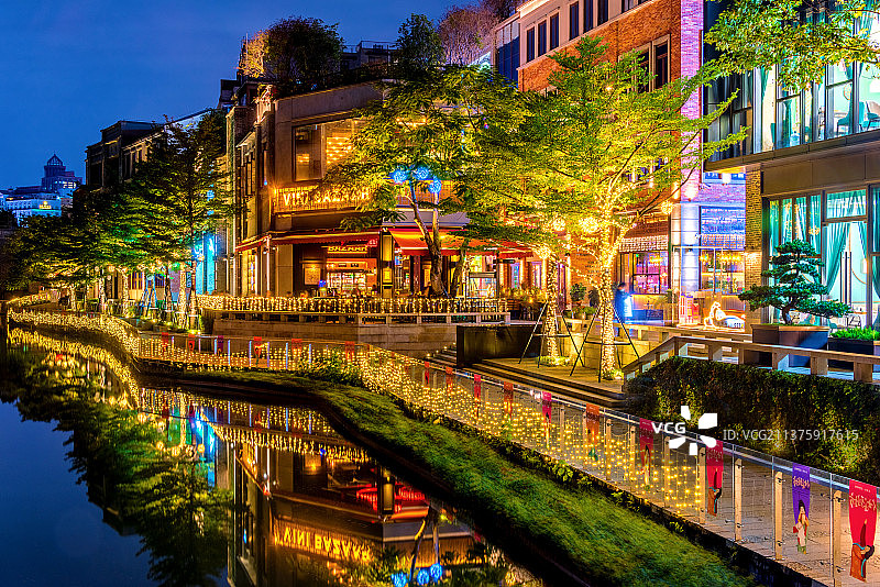 中国广东广州永庆坊夜景图片素材