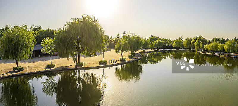 中国山西省运城市鹳雀园美丽风景图片素材