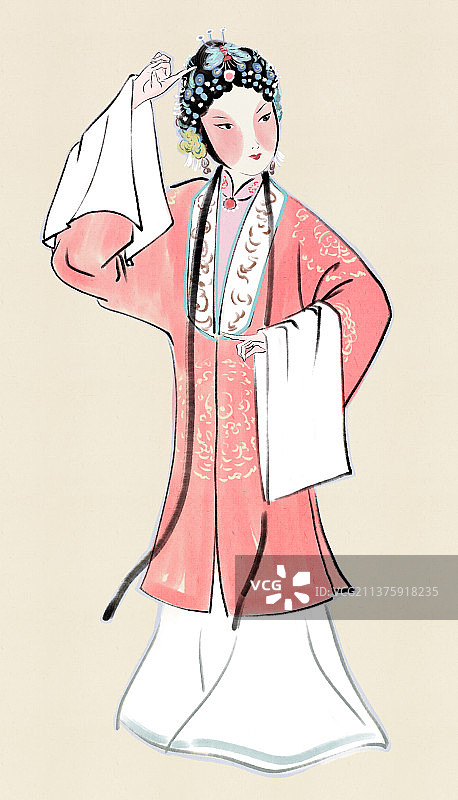 中国风传统文化京剧女性人物插图图片素材