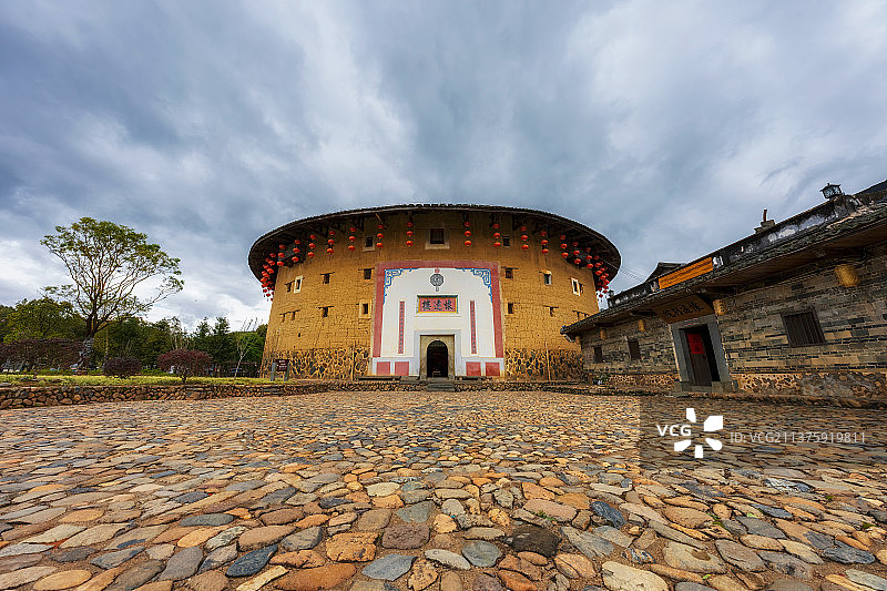 世界文化遗产、全国重点文物保护单位福建漳州市南靖县梅林镇坎下村云水谣——怀远楼图片素材