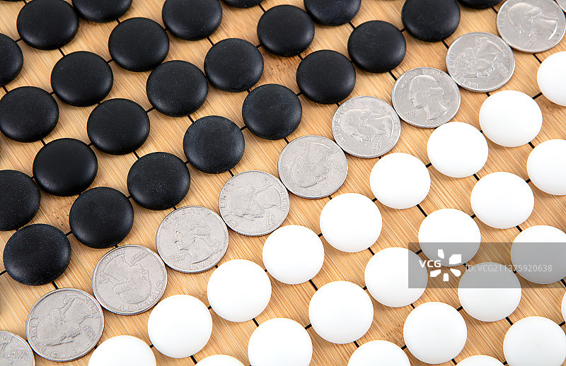 围棋金融博奕概念图片素材