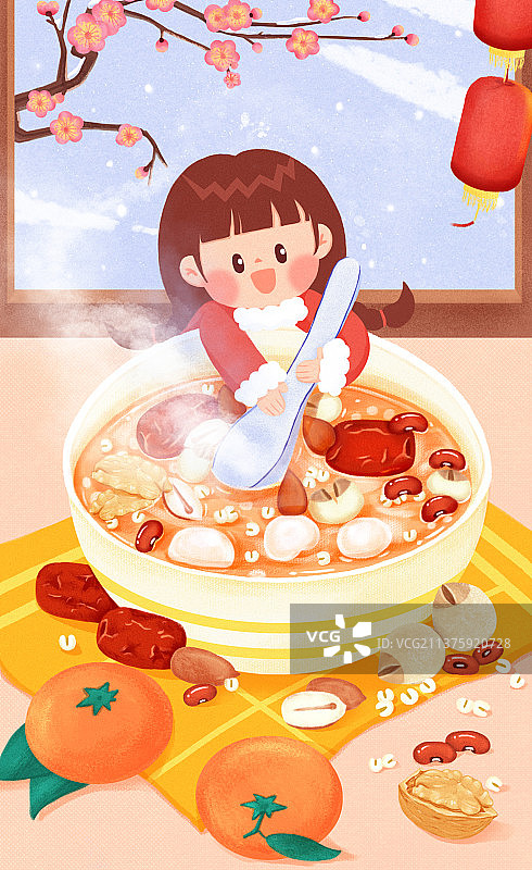 二十四节气之腊八节熬粥庆贺图片素材