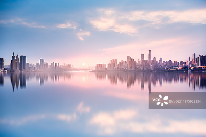 重庆城市夕阳全景图图片素材