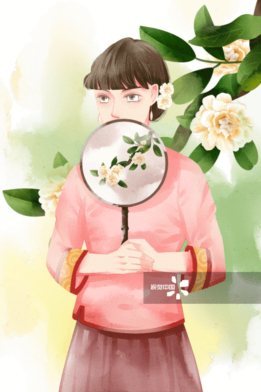民国旗袍女性插画-GIF动图图片素材