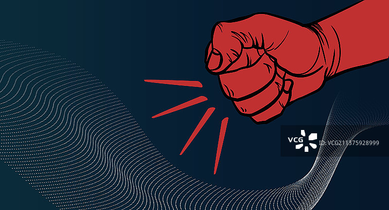 充满力量的拳头插画图片素材