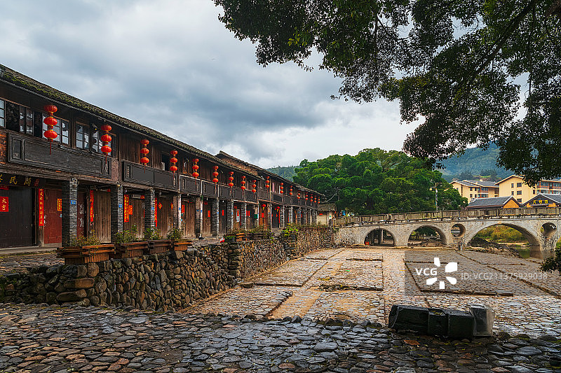 福建省漳州市南靖县云水谣古镇春季户外风光图片素材