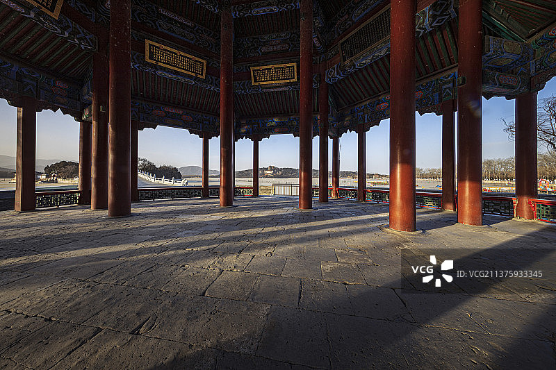 北京城的古典园林建筑图片素材