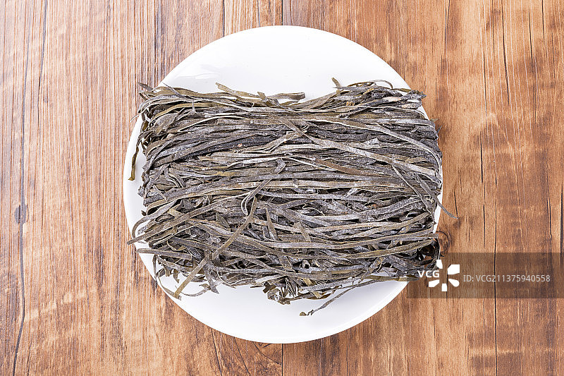 一盘干海带特写图片素材