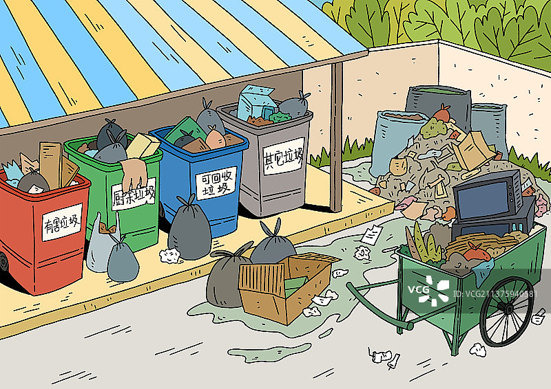 垃圾堆积如山无人清理图片素材