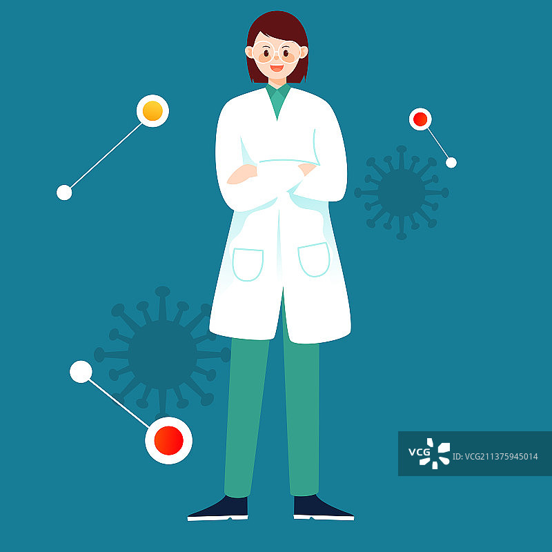 医生医疗健康插画致敬医护人员医师节海报图片素材