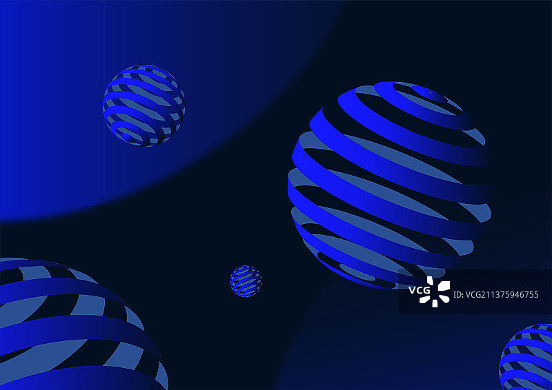 科技感抽象镂空球体矢量插画图片素材