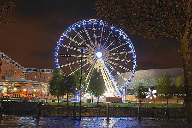 2014年10月17日，英国，利物浦，夜景。图片素材