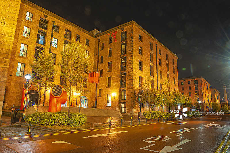 2014年10月17日，英国，利物浦，夜景。图片素材