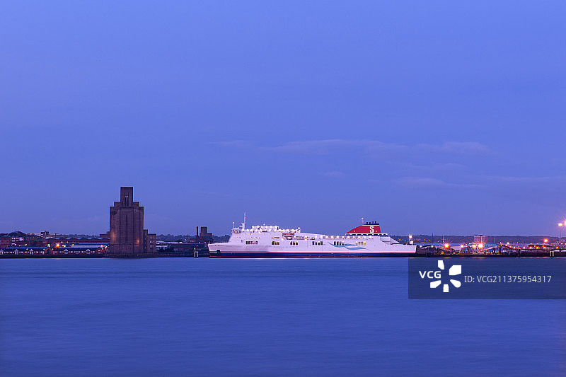 2014年10月17日，英国，利物浦，夜景。图片素材