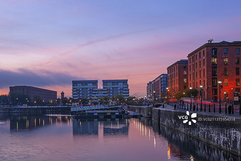 2014年10月17日，英国，利物浦，夜景。图片素材