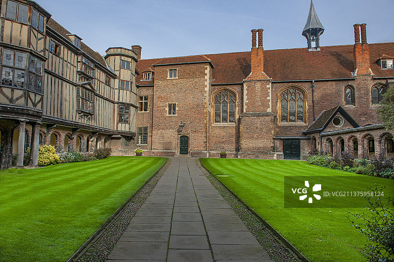 英国，剑桥大学校园风景。图片素材