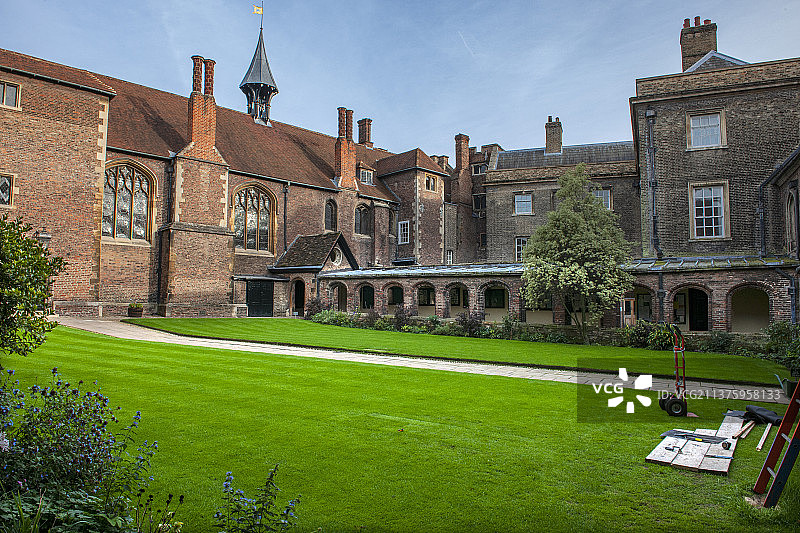 英国，剑桥大学校园风景。图片素材