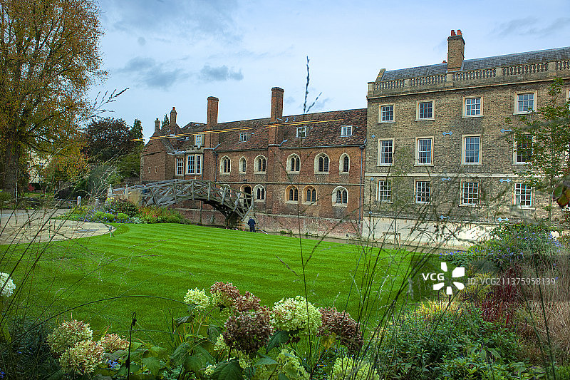 英国，剑桥大学校园风景。图片素材
