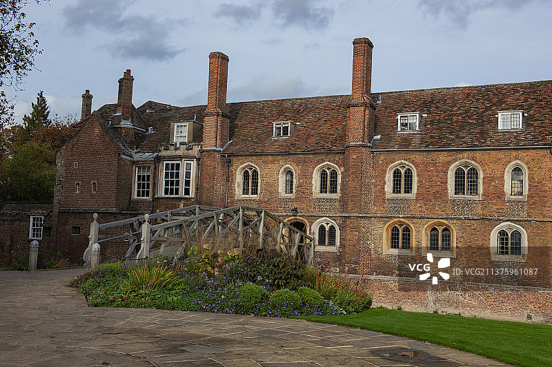 英国，剑桥大学，数学桥。图片素材