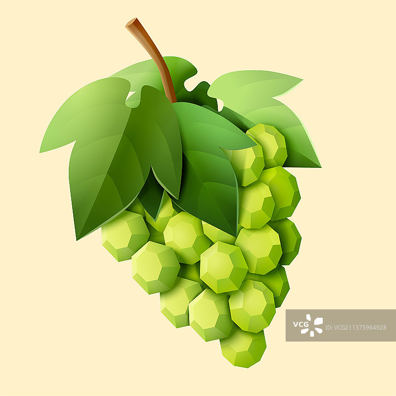 硕果累累的白葡萄纸艺素材图片素材