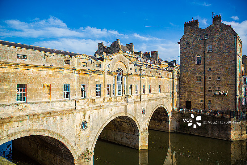 英国英格兰巴斯普尔特尼桥图片素材